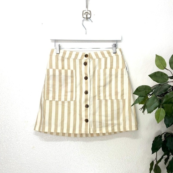 NWT Old Navy Tan Striped Skirt - Picture 1 of 6